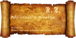 Márcsák Ninetta névjegykártya